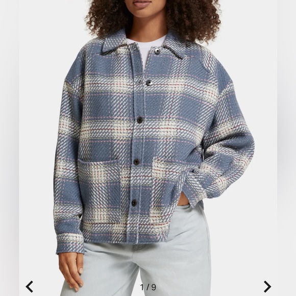 NWT - Scotch & Soda Women’s Lightweight Checked Woven Jacket - Size M - Picture 2 of 16